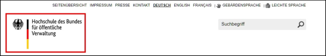 Bildausschnitt der HS Bund-Internetseite.