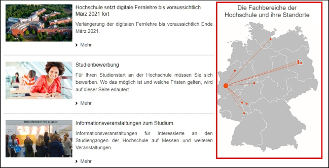 Bildausschnitt der HS Bund-Internetseite.